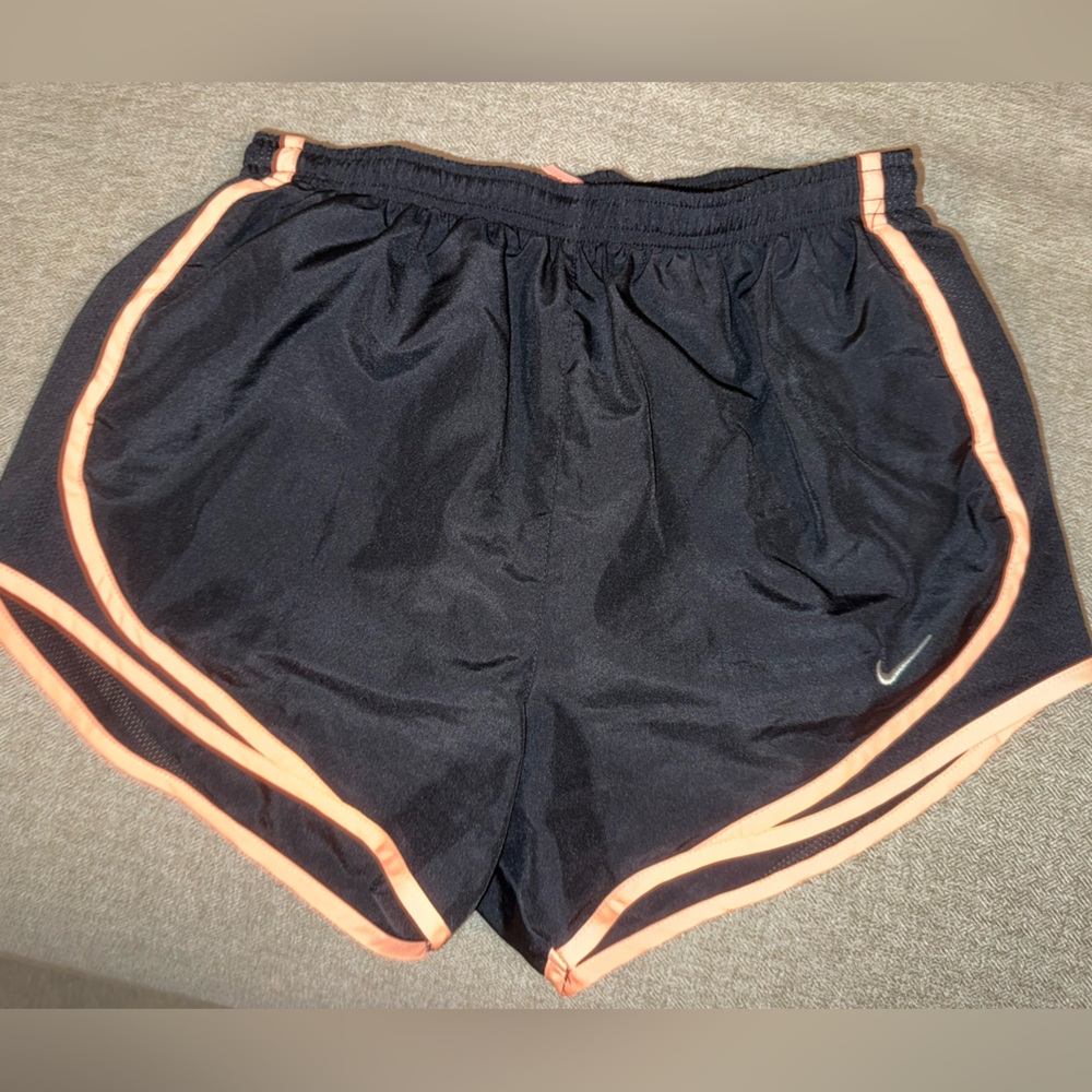 Nike Women's Black and Peach Athletic Shorts